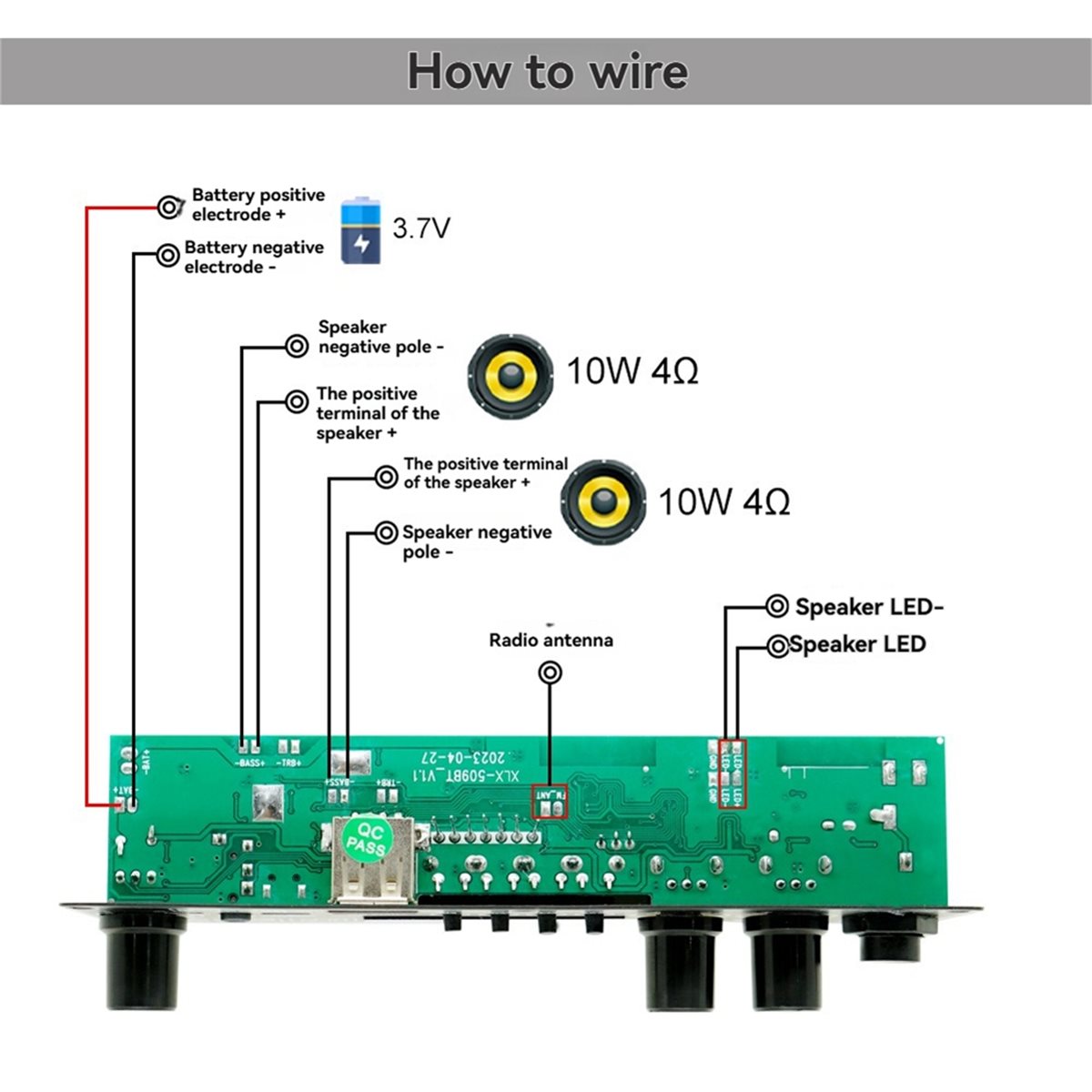 Home Theater Speaker - mise à jour. Carte d'amplification 2x10W