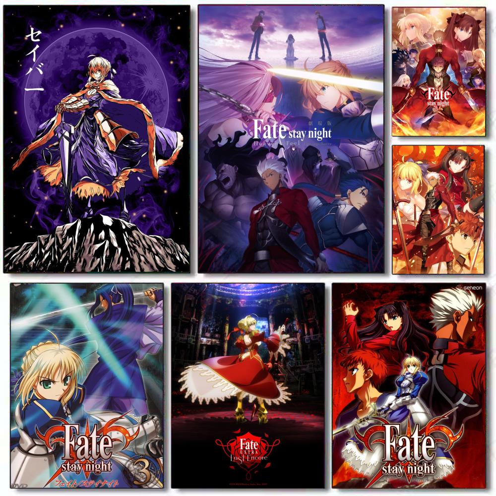 Home Cinema Night - Affiche F-Fate Stay Night autocollant auto-adhésif