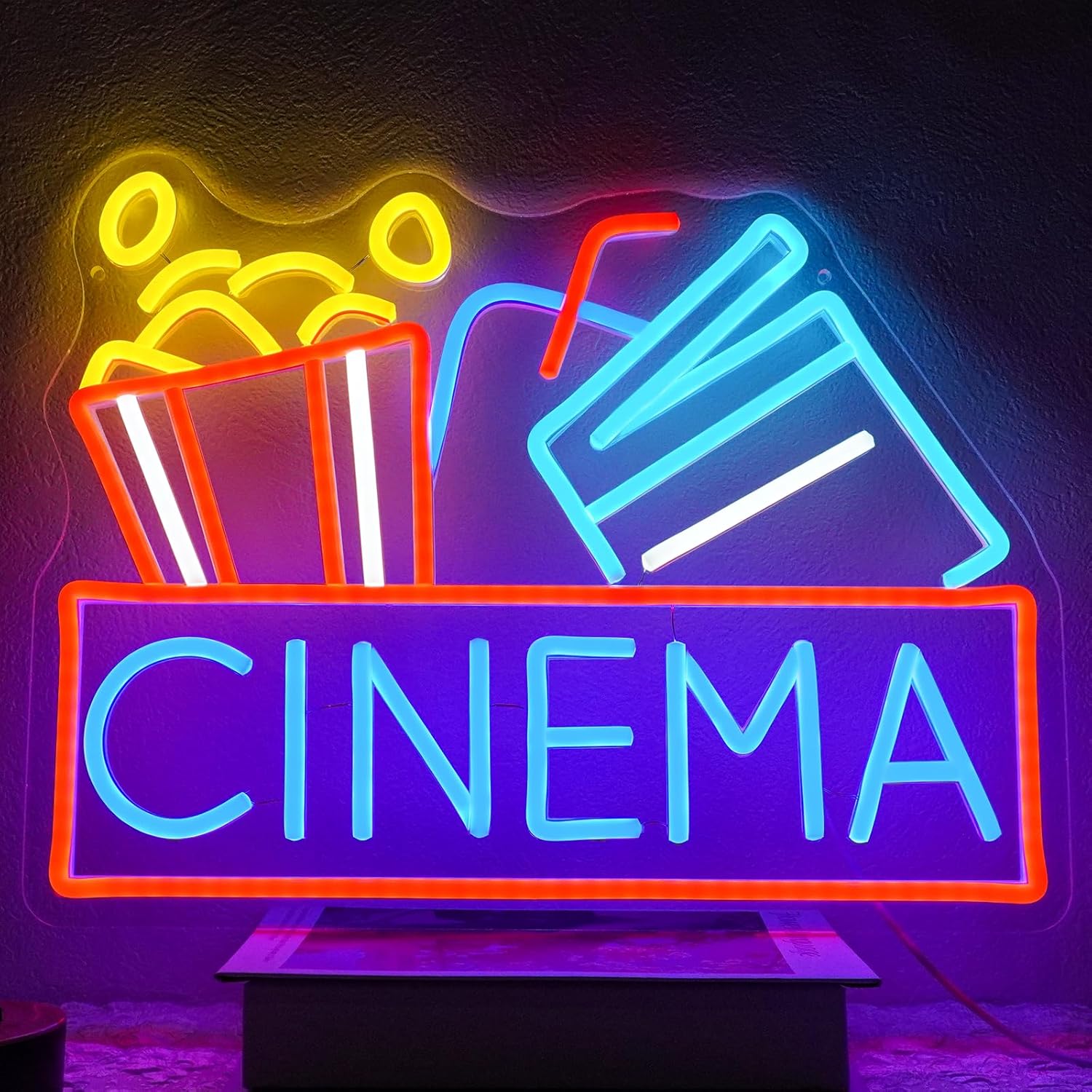 Home Cinema Night - Enseigne au néon de cinéma LED