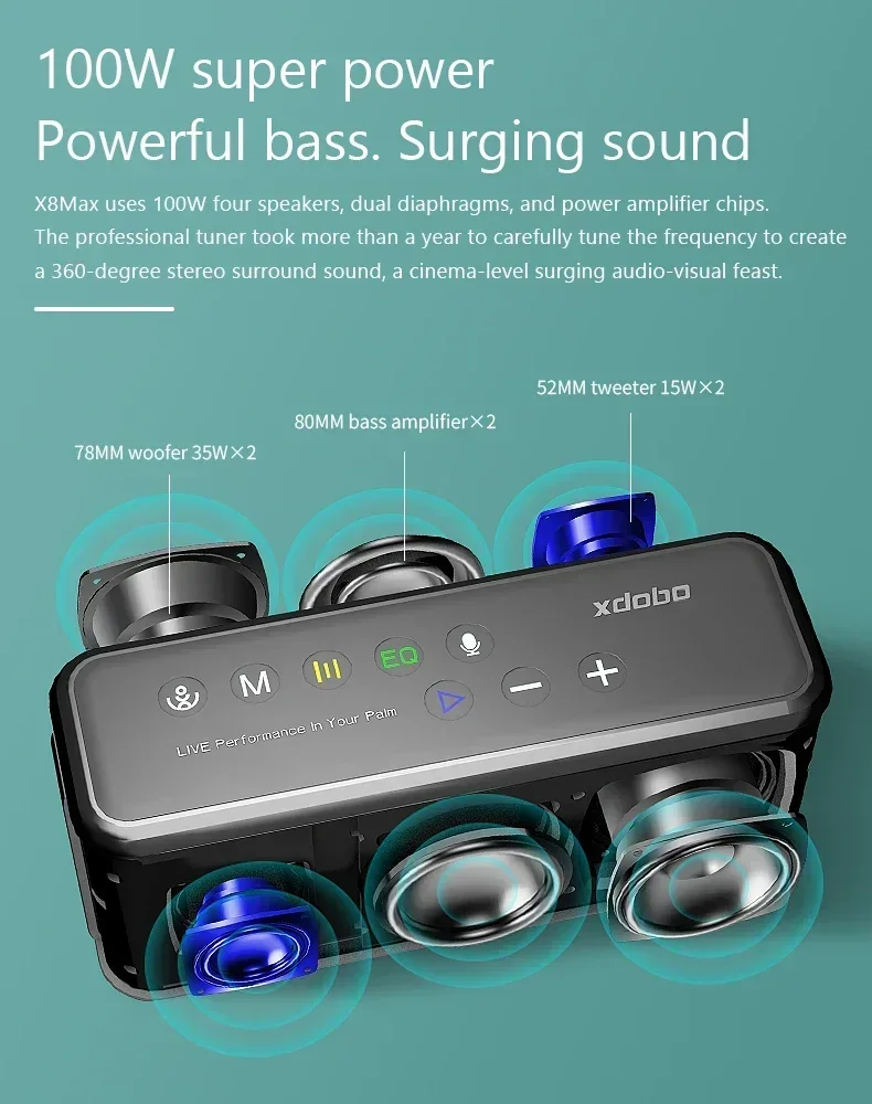 Haut-parleurs XDOBO X8 Max 100 - Home Theater Speaker avis et prix